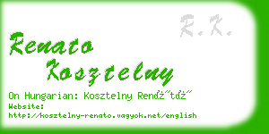 renato kosztelny business card